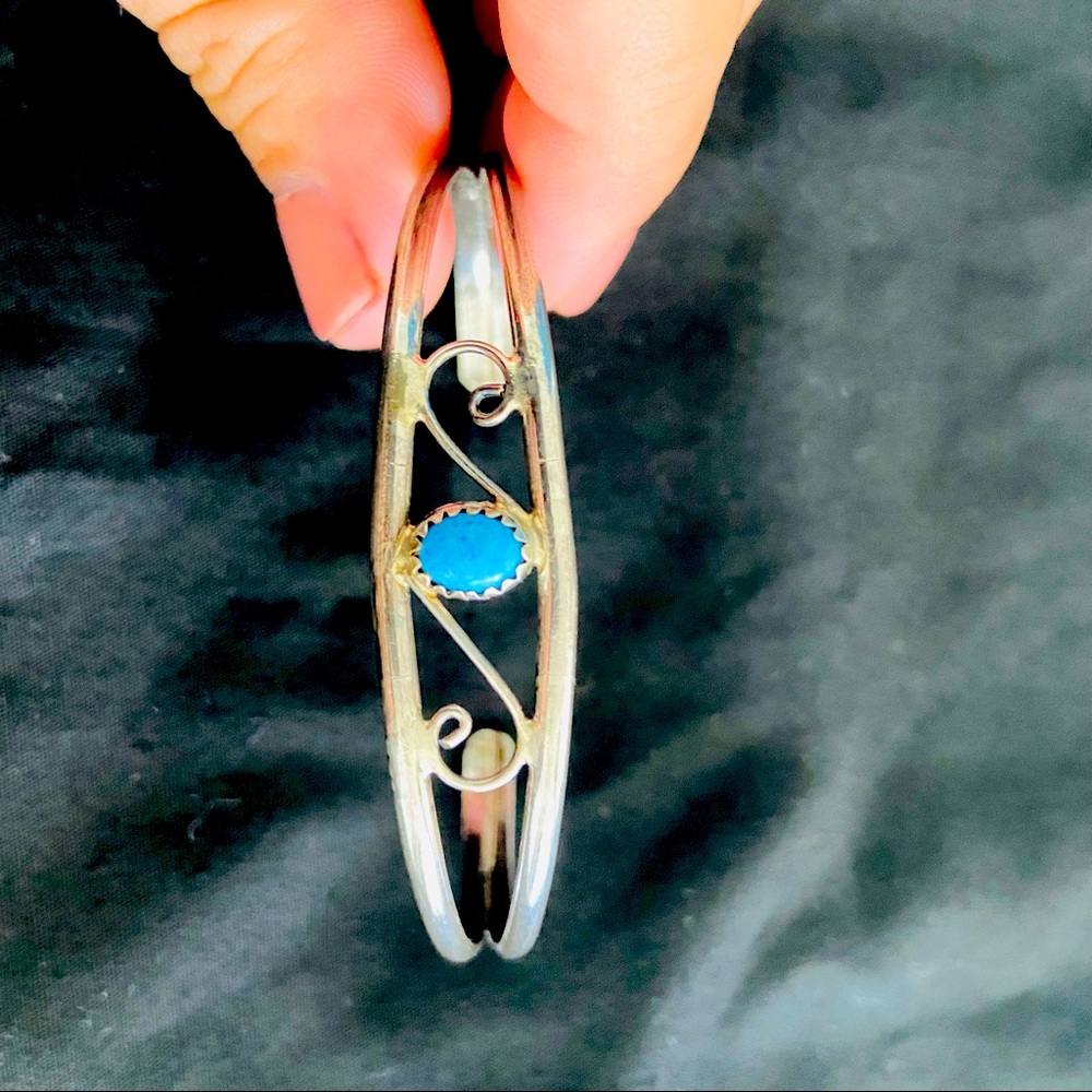 Sterling silver and turquoise cuff bracelet